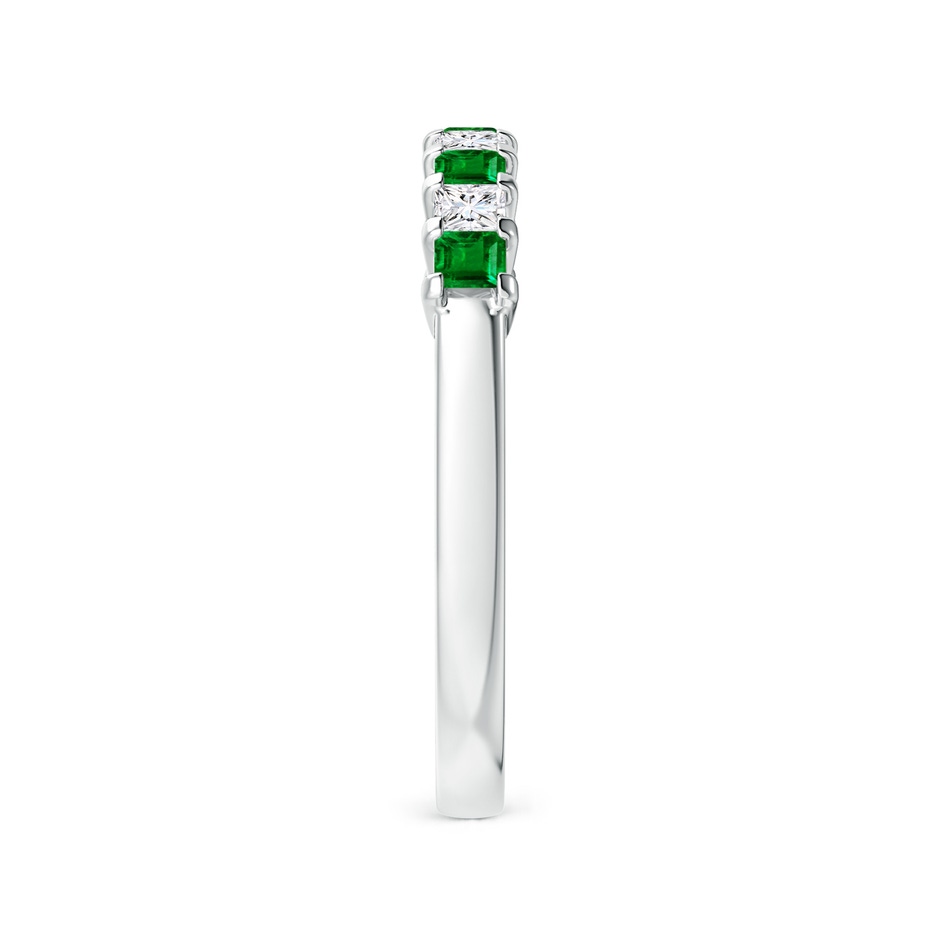 2.2mm AAAA Square Emerald and Princess Diamond Semi Eternity Classic Wedding Ring in P950 Platinum side 299