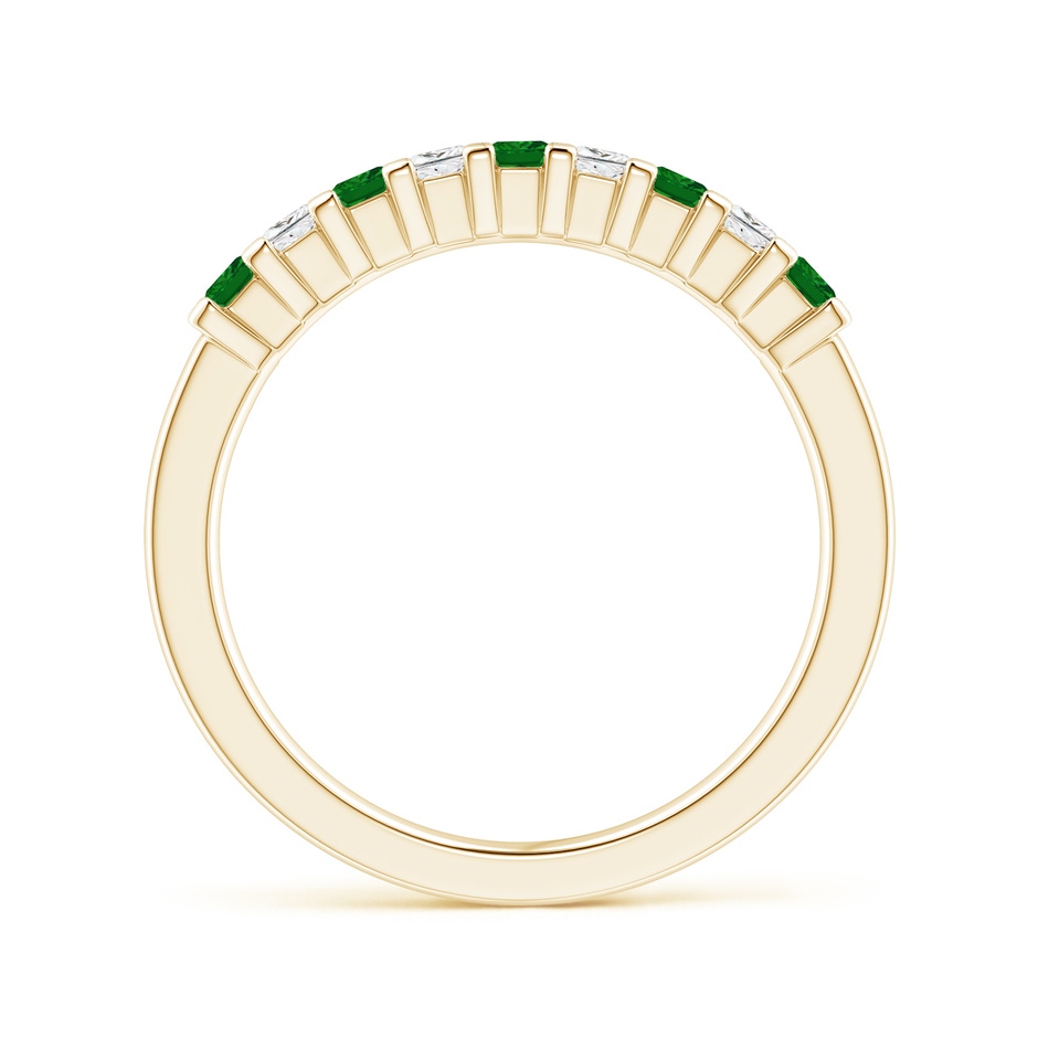 2.2mm AAAA Square Emerald and Princess Diamond Semi Eternity Classic Wedding Ring in Yellow Gold side 199