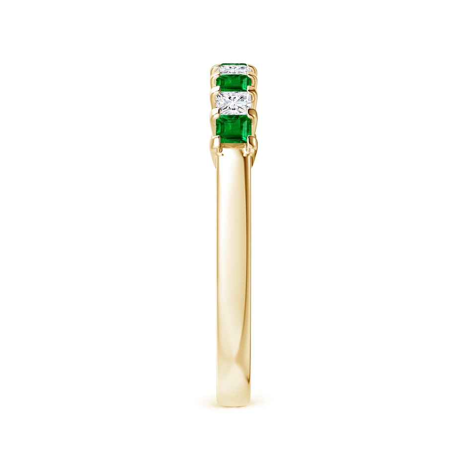 2.2mm AAAA Square Emerald and Princess Diamond Semi Eternity Classic Wedding Ring in Yellow Gold side 299