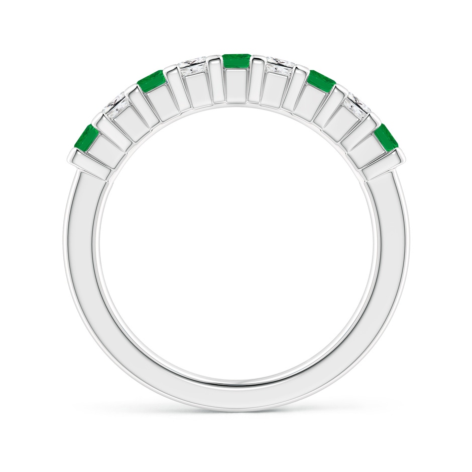 2.6mm AA Square Emerald and Princess Diamond Semi Eternity Classic Wedding Ring in P950 Platinum side 199