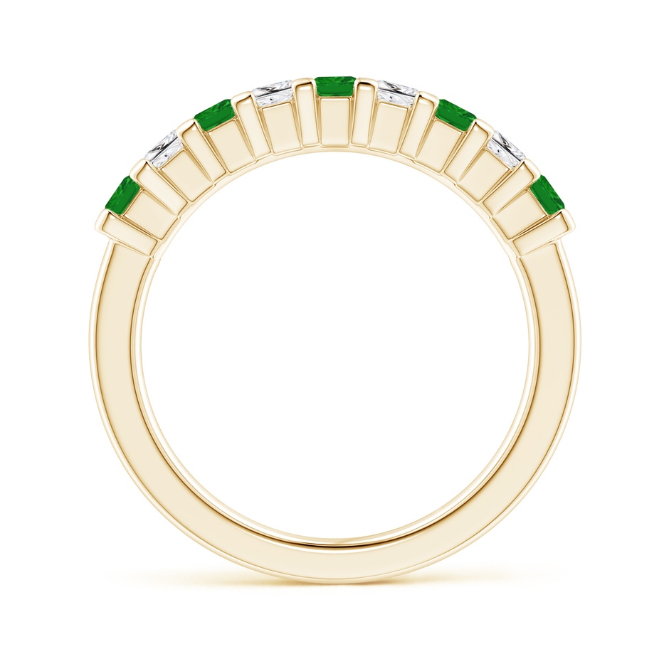 2.6mm AAA Square Emerald and Princess Diamond Semi Eternity Classic Wedding Ring in Yellow Gold side 199
