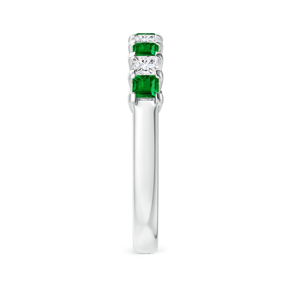 2.6mm AAAA Square Emerald and Princess Diamond Semi Eternity Classic Wedding Ring in P950 Platinum side 299