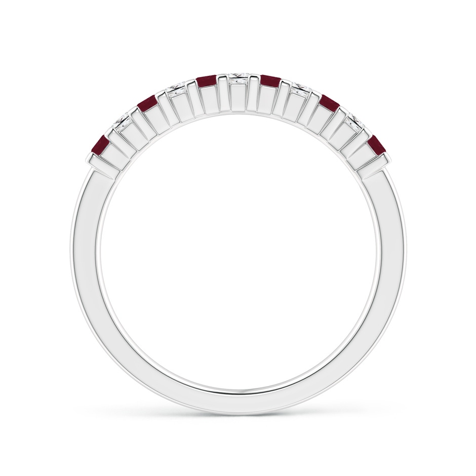 1.9mm A Square Ruby and Princess Diamond Semi Eternity Classic Wedding Ring in P950 Platinum side 199