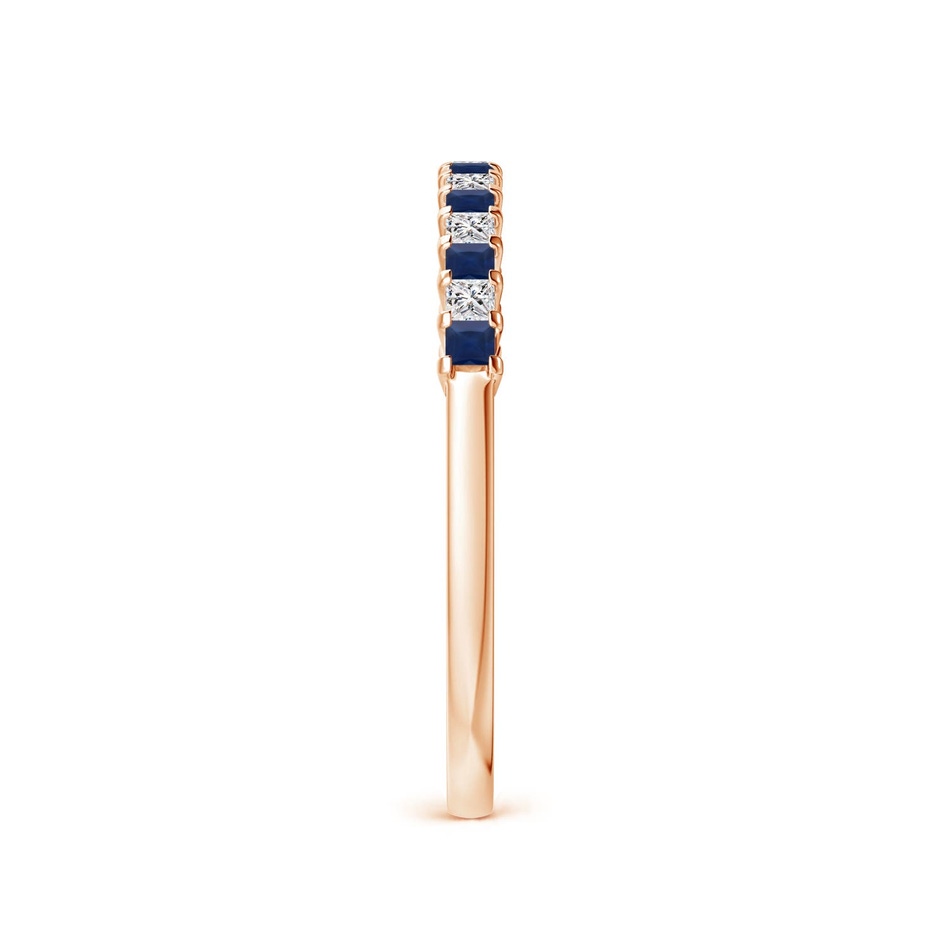 1.5mm A Blue Sapphire and Diamond Semi Eternity Classic Wedding Ring in Rose Gold side 299