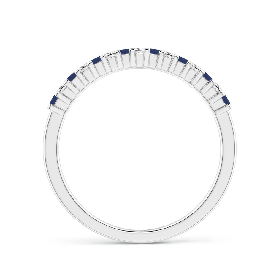 1.5mm A Blue Sapphire and Diamond Semi Eternity Classic Wedding Ring in White Gold side 199