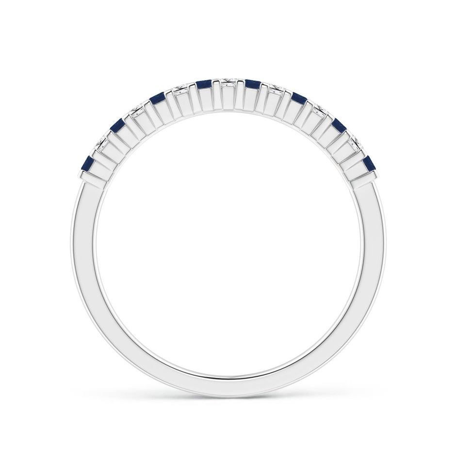 1.5mm AA Blue Sapphire and Diamond Semi Eternity Classic Wedding Ring in White Gold side 199