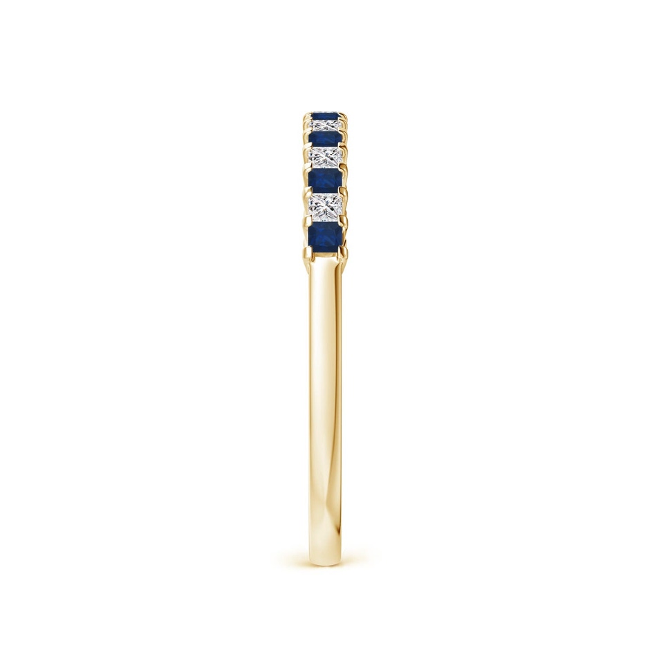 1.5mm AA Blue Sapphire and Diamond Semi Eternity Classic Wedding Ring in Yellow Gold side 299