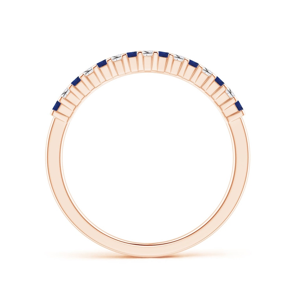 1.5mm AAA Blue Sapphire and Diamond Semi Eternity Classic Wedding Ring in 9K Rose Gold side 199