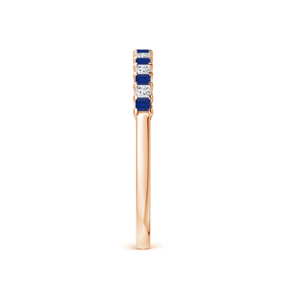 1.5mm AAA Blue Sapphire and Diamond Semi Eternity Classic Wedding Ring in 9K Rose Gold side 299