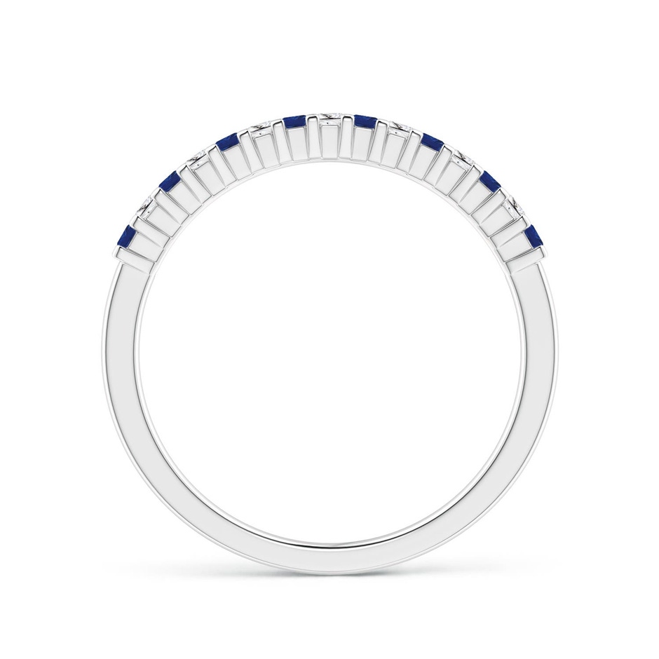 1.5mm AAA Blue Sapphire and Diamond Semi Eternity Classic Wedding Ring in P950 Platinum side 199