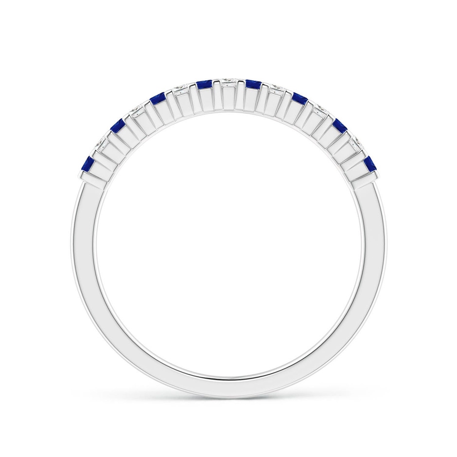 1.5mm AAAA Blue Sapphire and Diamond Semi Eternity Classic Wedding Ring in 9K White Gold side 199