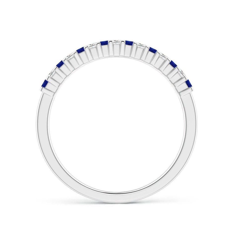 1.5mm AAAA Blue Sapphire and Diamond Semi Eternity Classic Wedding Ring in P950 Platinum side 199