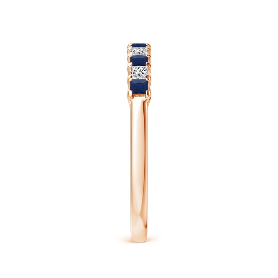 1.9mm A Blue Sapphire and Diamond Semi Eternity Classic Wedding Ring in Rose Gold side 299