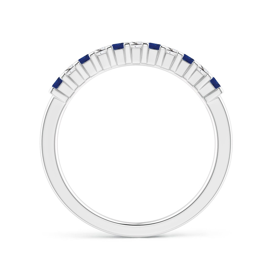 1.9mm AAA Blue Sapphire and Diamond Semi Eternity Classic Wedding Ring in 18K White Gold side 199