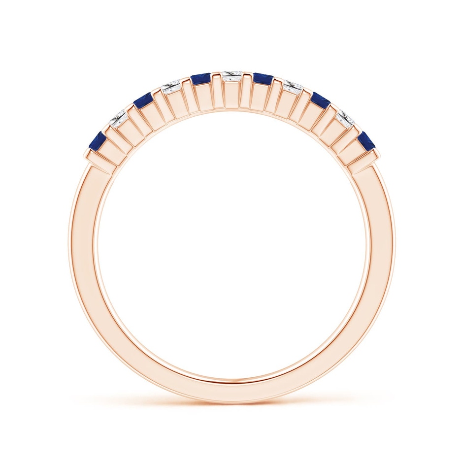 1.9mm AAA Blue Sapphire and Diamond Semi Eternity Classic Wedding Ring in Rose Gold side 199
