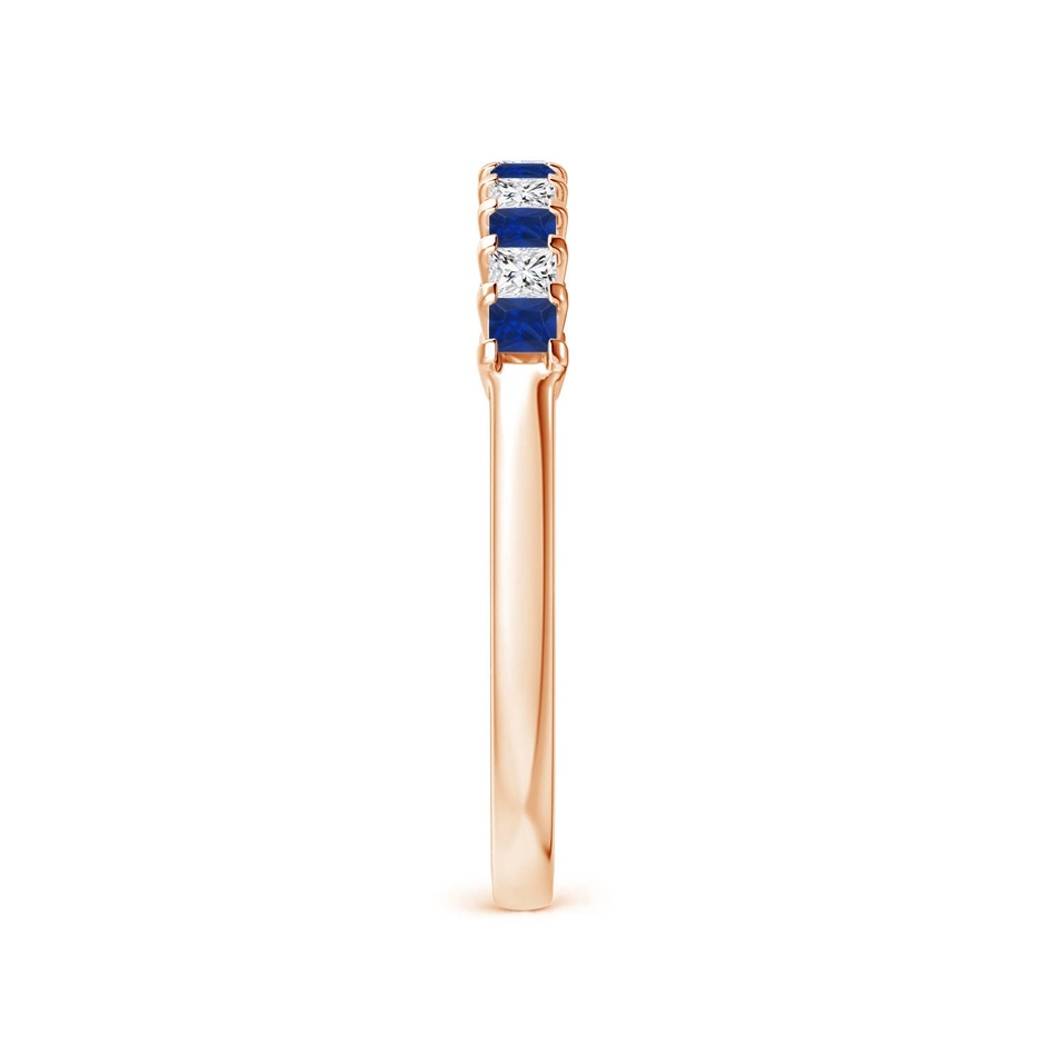 1.9mm AAA Blue Sapphire and Diamond Semi Eternity Classic Wedding Ring in Rose Gold side 299