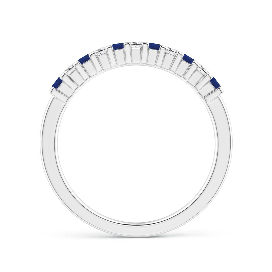 1.9mm AAA Blue Sapphire and Diamond Semi Eternity Classic Wedding Ring in White Gold side 199