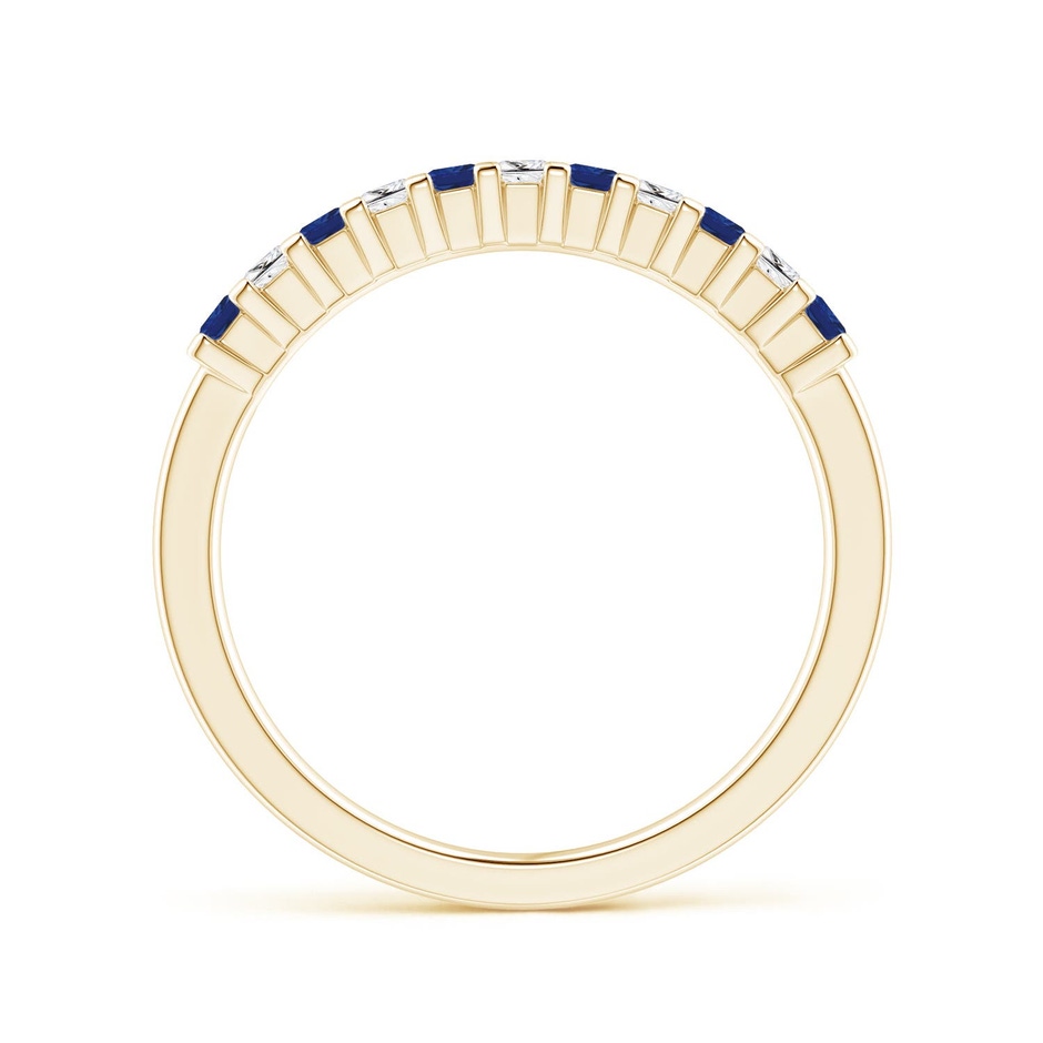 1.9mm AAA Blue Sapphire and Diamond Semi Eternity Classic Wedding Ring in Yellow Gold side 199