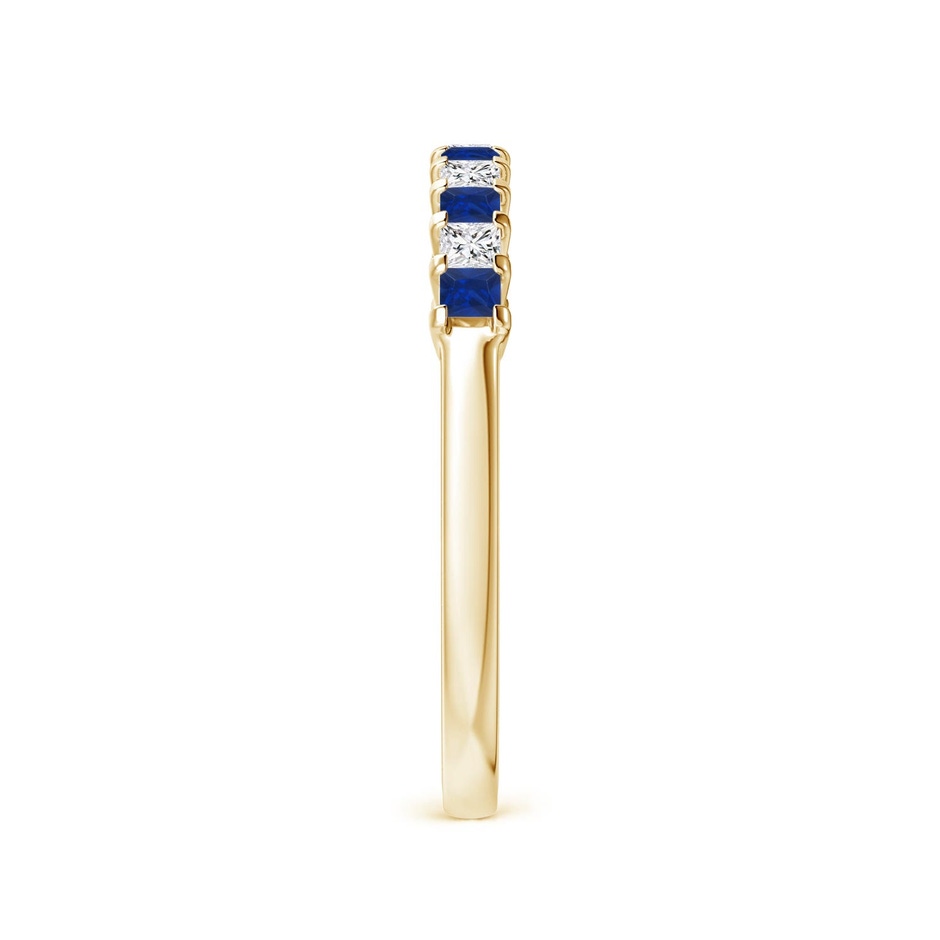 1.9mm AAA Blue Sapphire and Diamond Semi Eternity Classic Wedding Ring in Yellow Gold side 299