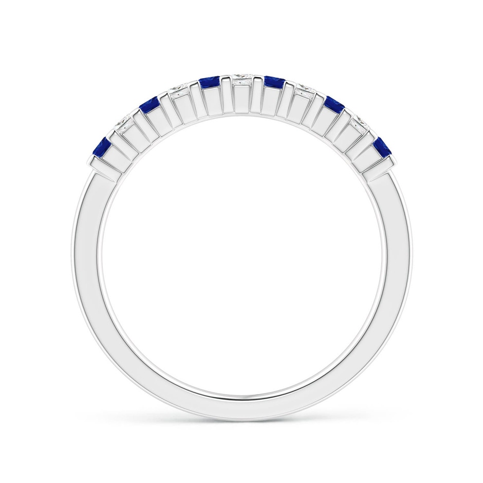 1.9mm AAAA Blue Sapphire and Diamond Semi Eternity Classic Wedding Ring in 9K White Gold side 199