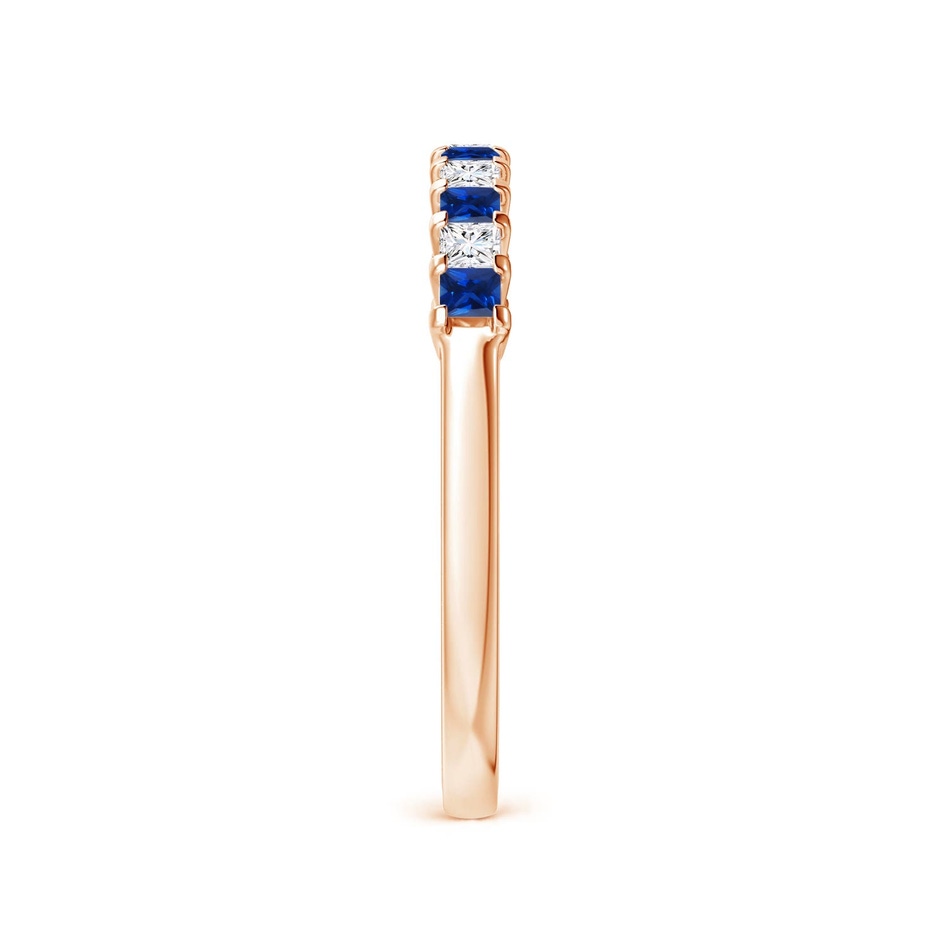 1.9mm AAAA Blue Sapphire and Diamond Semi Eternity Classic Wedding Ring in Rose Gold side 299