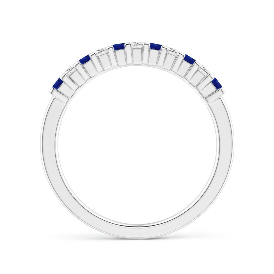 1.9mm AAAA Blue Sapphire and Diamond Semi Eternity Classic Wedding Ring in White Gold side 199
