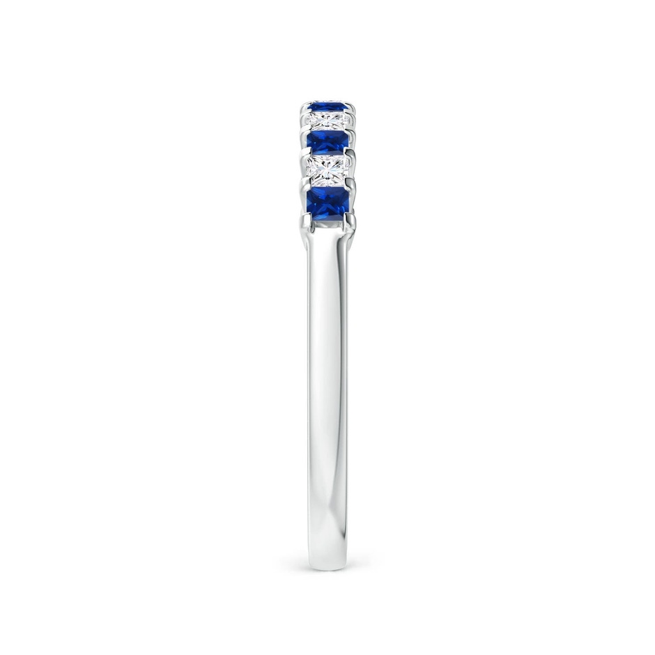 1.9mm AAAA Blue Sapphire and Diamond Semi Eternity Classic Wedding Ring in White Gold side 299
