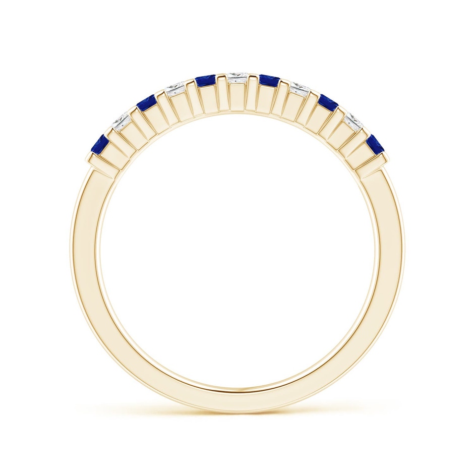 1.9mm AAAA Blue Sapphire and Diamond Semi Eternity Classic Wedding Ring in Yellow Gold side 199