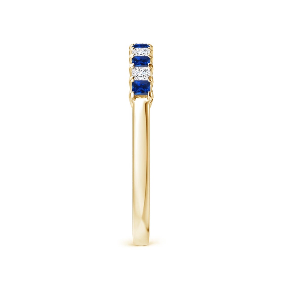1.9mm AAAA Blue Sapphire and Diamond Semi Eternity Classic Wedding Ring in Yellow Gold side 299