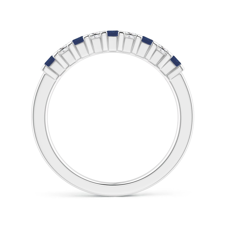 2.2mm A Blue Sapphire and Diamond Semi Eternity Classic Wedding Ring in P950 Platinum side 199
