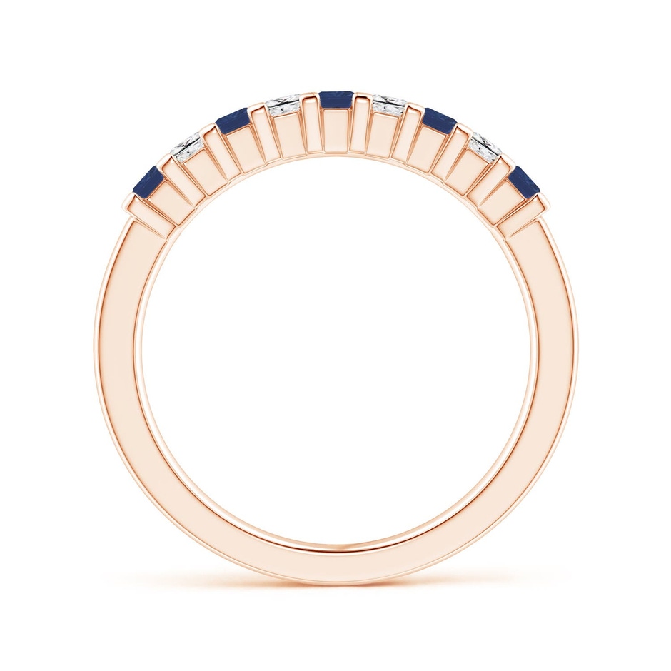 2.2mm A Blue Sapphire and Diamond Semi Eternity Classic Wedding Ring in Rose Gold side 199