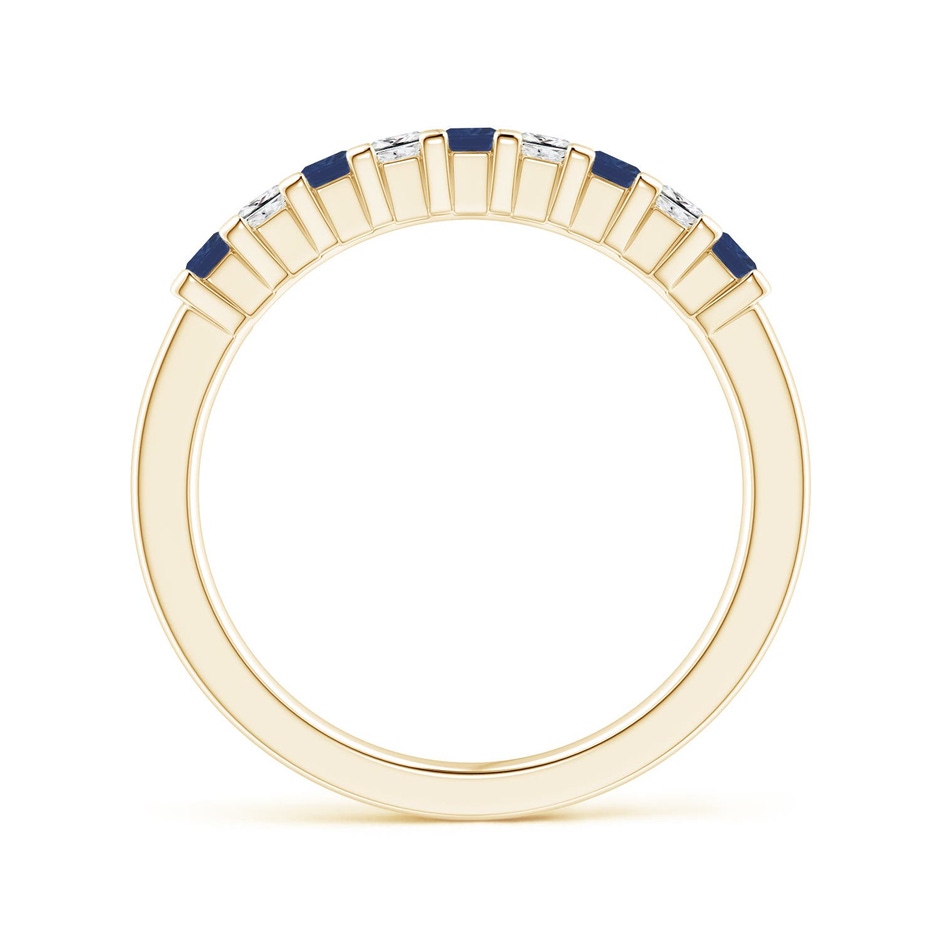 2.2mm A Blue Sapphire and Diamond Semi Eternity Classic Wedding Ring in Yellow Gold side 199