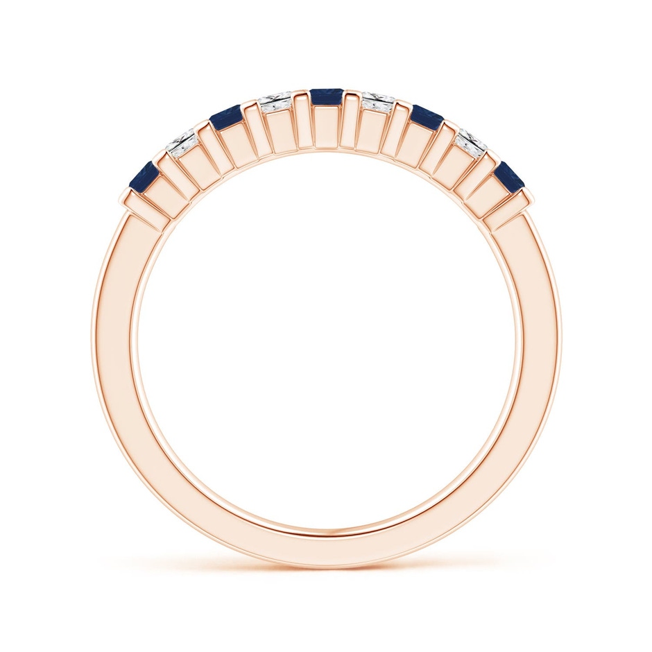 2.2mm AA Blue Sapphire and Diamond Semi Eternity Classic Wedding Ring in Rose Gold side 199