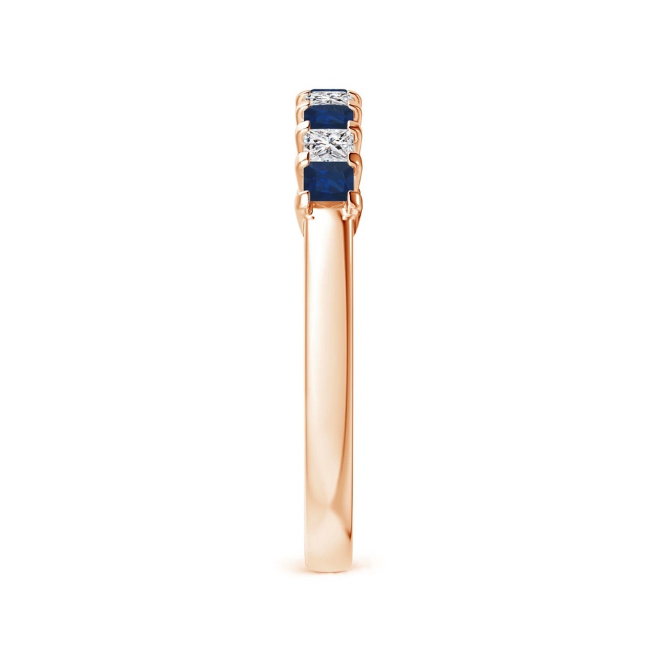 2.2mm AA Blue Sapphire and Diamond Semi Eternity Classic Wedding Ring in Rose Gold side 299
