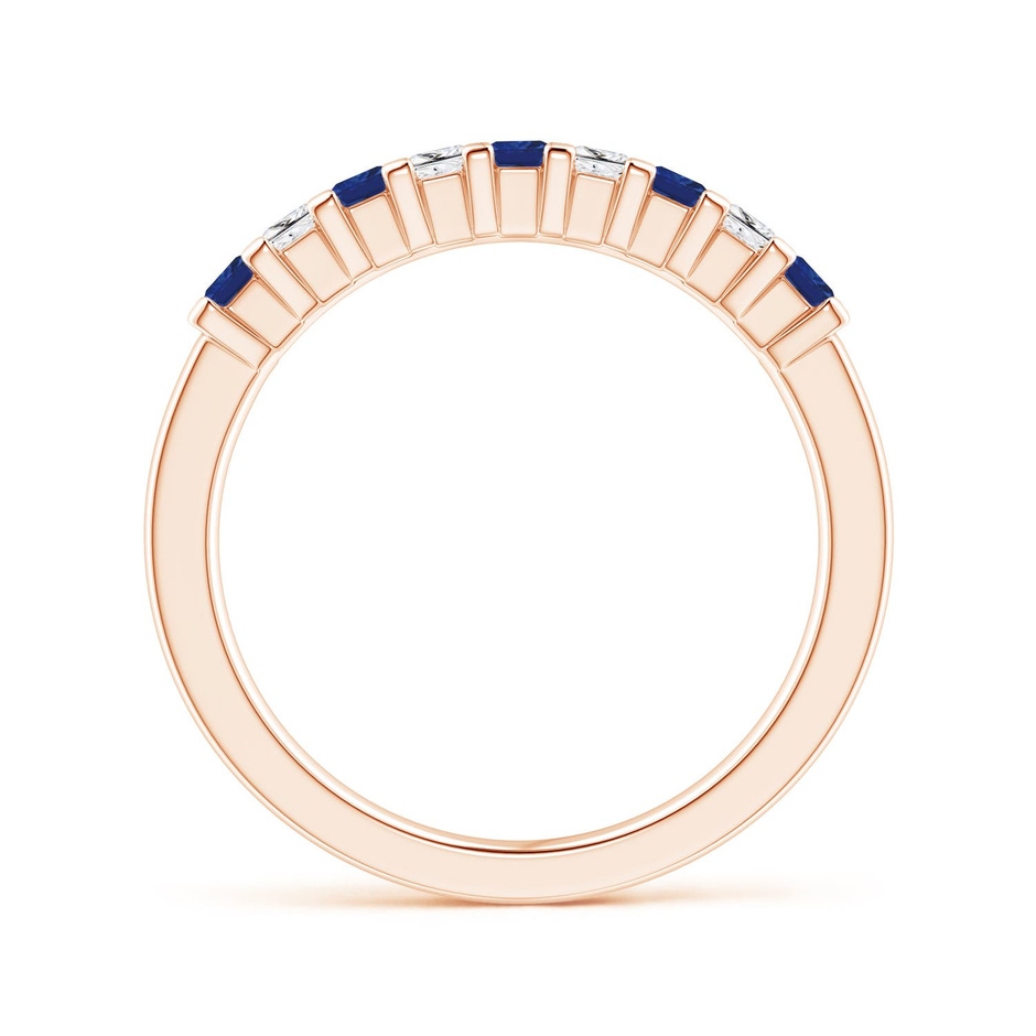 2.2mm AAA Blue Sapphire and Diamond Semi Eternity Classic Wedding Ring in Rose Gold side 199
