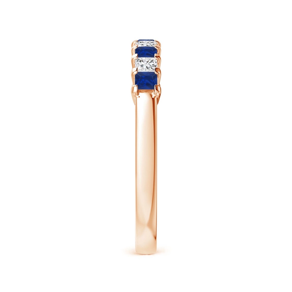 2.2mm AAA Blue Sapphire and Diamond Semi Eternity Classic Wedding Ring in Rose Gold side 299