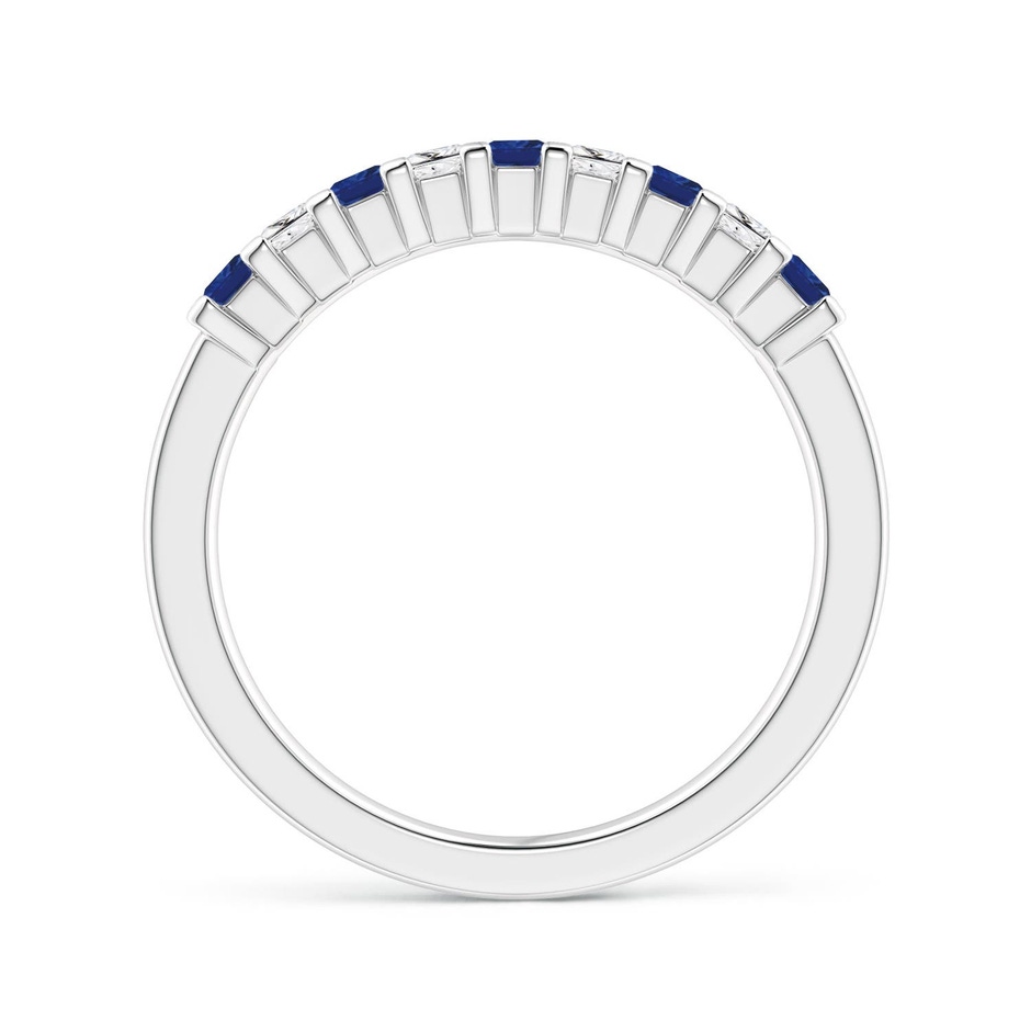 2.2mm AAA Blue Sapphire and Diamond Semi Eternity Classic Wedding Ring in White Gold side 199