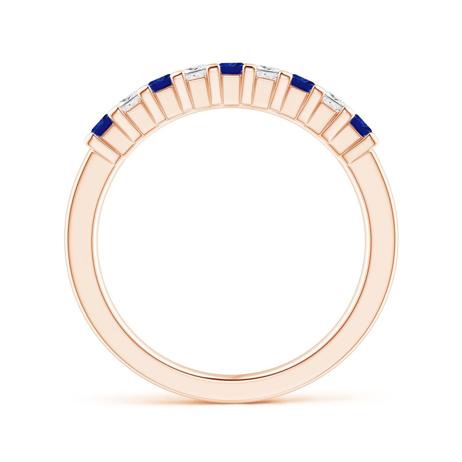 2.2mm AAAA Blue Sapphire and Diamond Semi Eternity Classic Wedding Ring in Rose Gold side 199