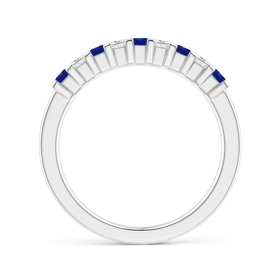 2.2mm AAAA Blue Sapphire and Diamond Semi Eternity Classic Wedding Ring in White Gold side 199