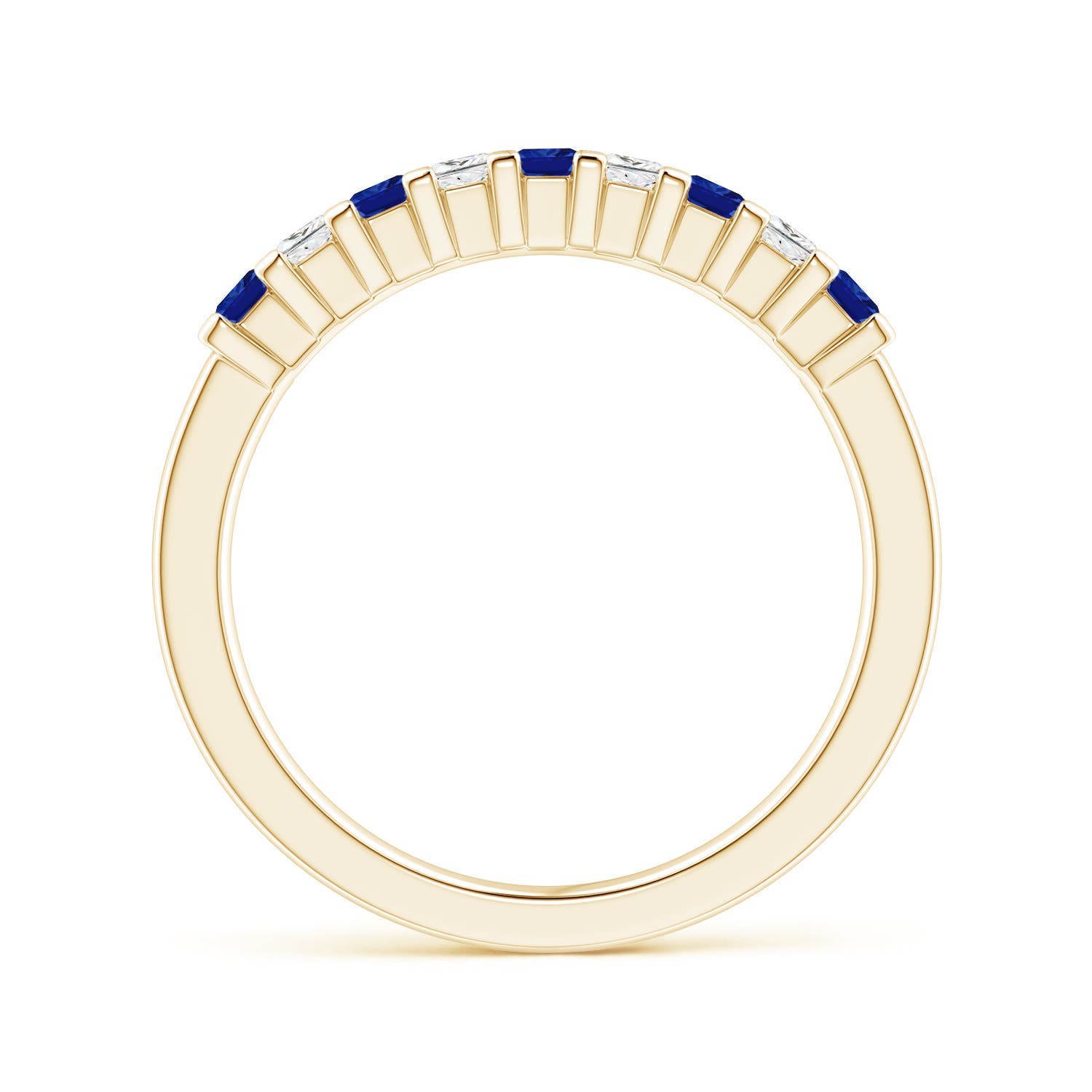 Angara natürlicher blauer Saphir und Diamant Ehering in 14K massiv Gold (2,2 mm) - Bild 24 von 44