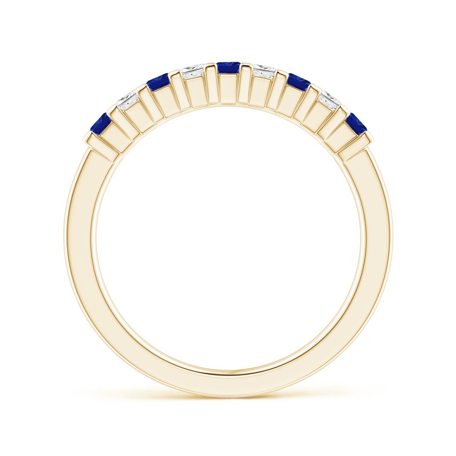 2.2mm AAAA Blue Sapphire and Diamond Semi Eternity Classic Wedding Ring in Yellow Gold side 199