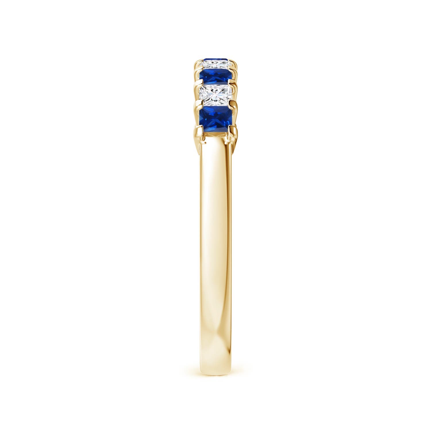 Angara natürlicher blauer Saphir und Diamant Ehering in 14K massiv Gold (2,2 mm) - Bild 27 von 44