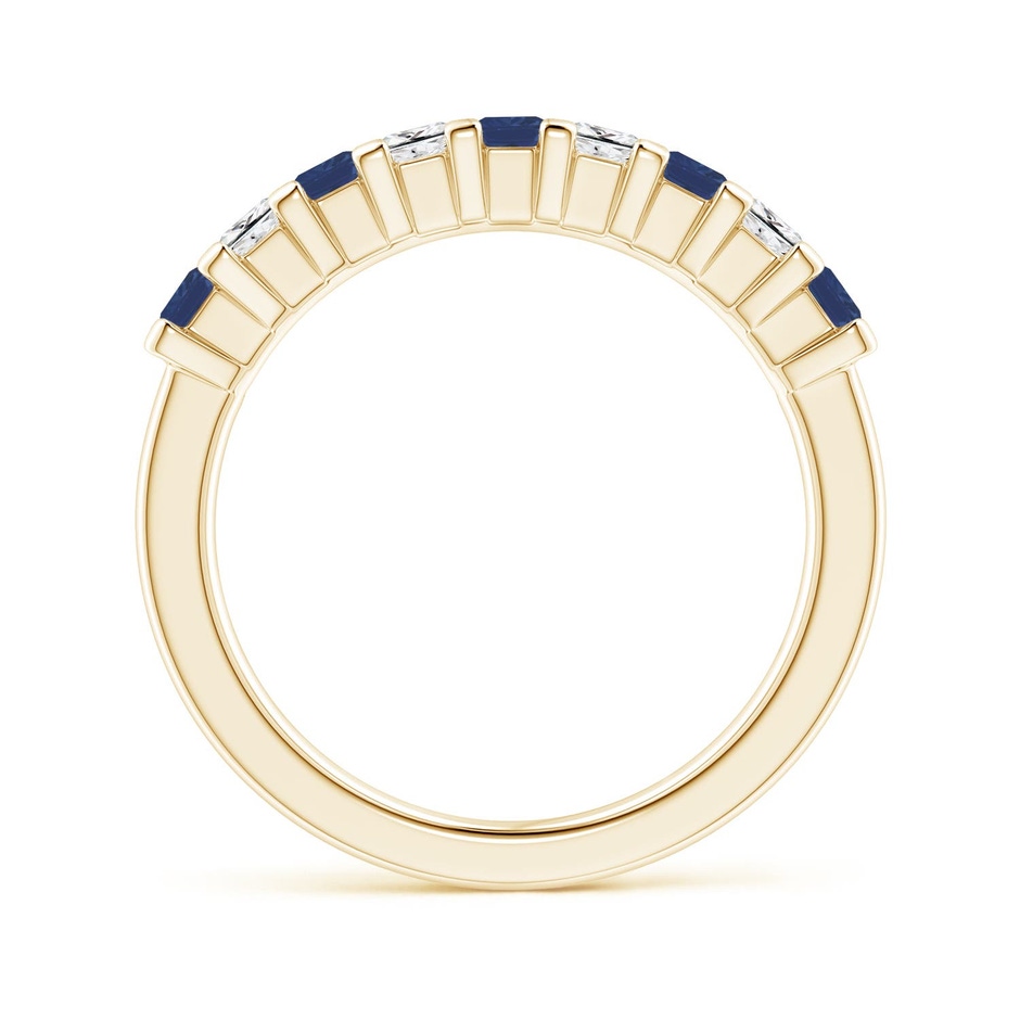 2.6mm A Blue Sapphire and Diamond Semi Eternity Classic Wedding Ring in 18K Yellow Gold side 199