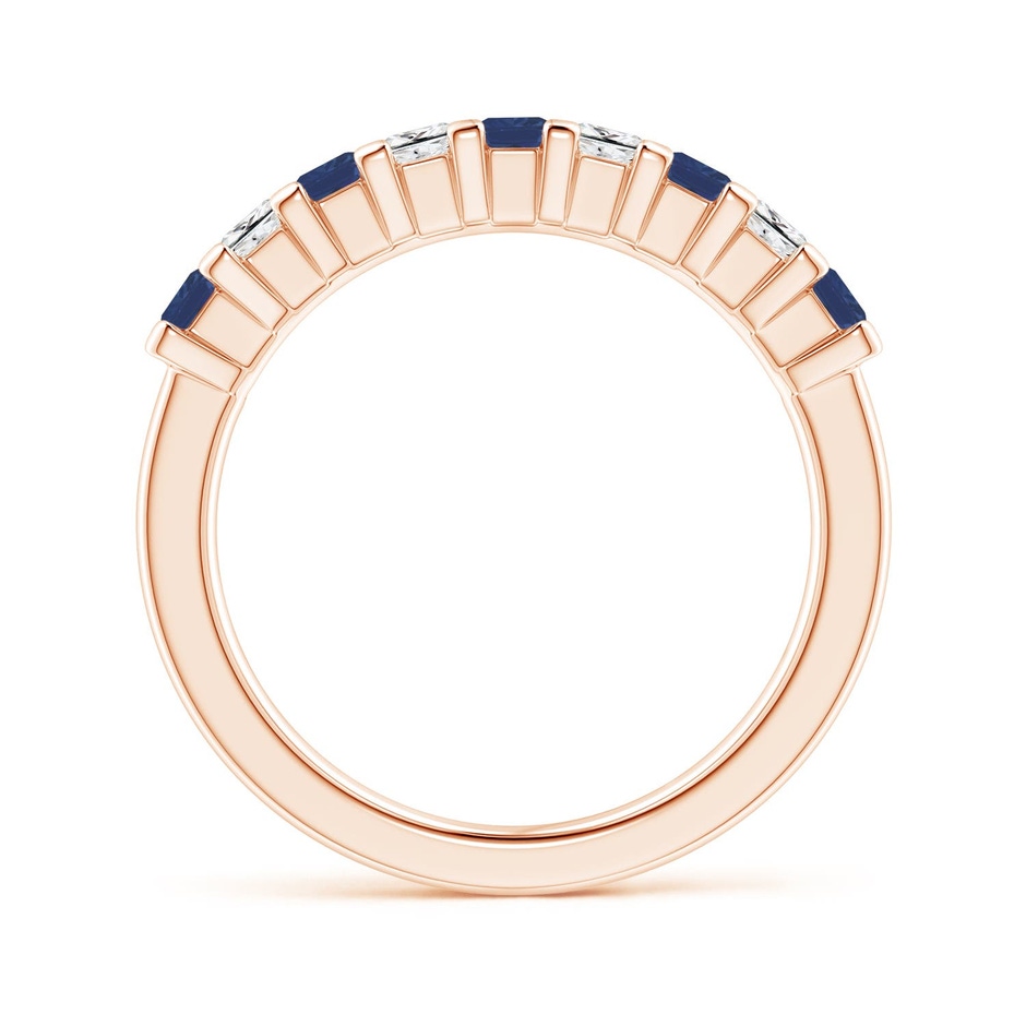 2.6mm A Blue Sapphire and Diamond Semi Eternity Classic Wedding Ring in Rose Gold side 199