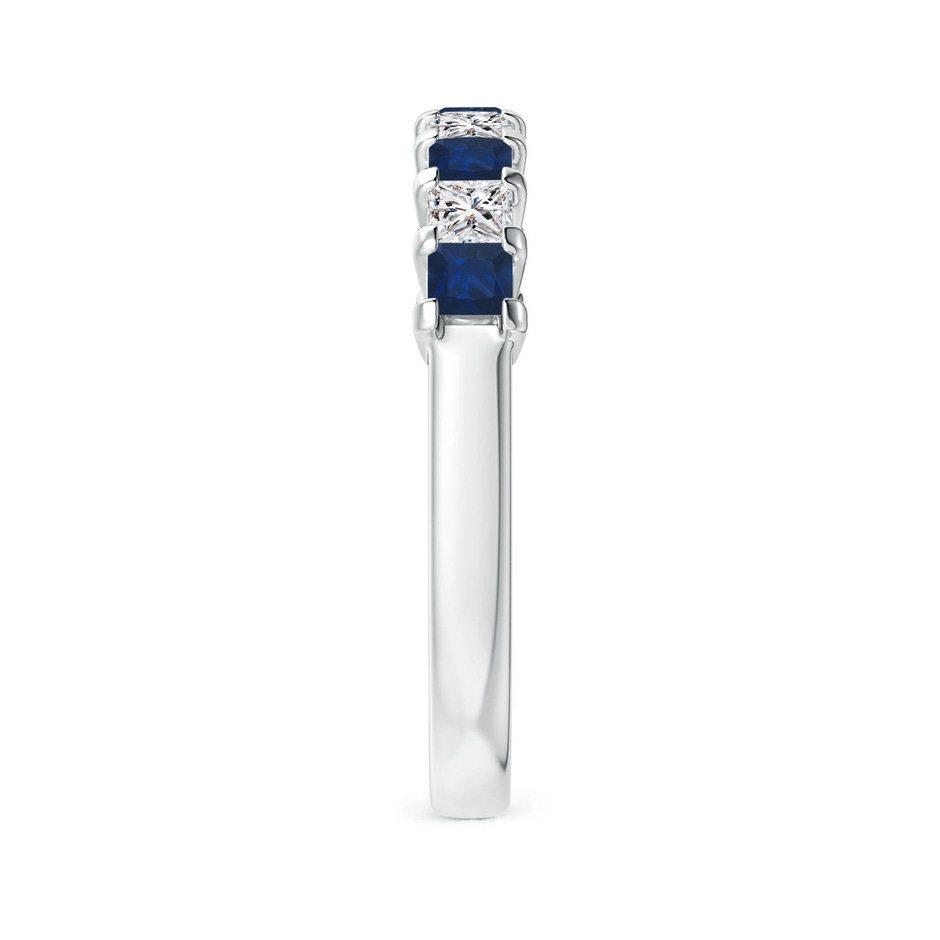 2.6mm AA Blue Sapphire and Diamond Semi Eternity Classic Wedding Ring in P950 Platinum side 299