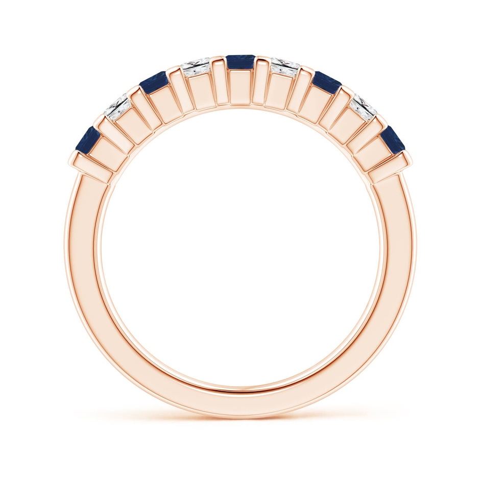 2.6mm AA Blue Sapphire and Diamond Semi Eternity Classic Wedding Ring in Rose Gold side 199