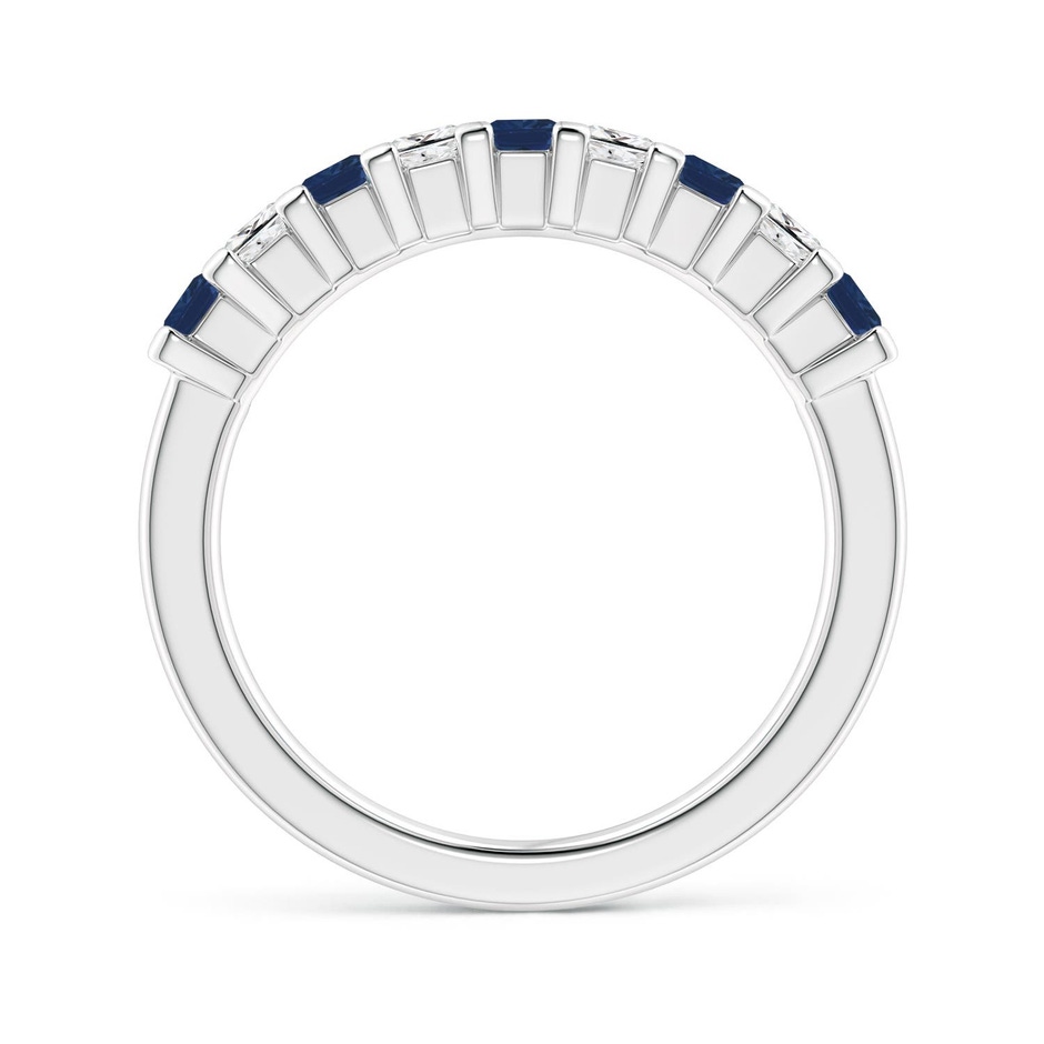 2.6mm AA Blue Sapphire and Diamond Semi Eternity Classic Wedding Ring in White Gold side 199
