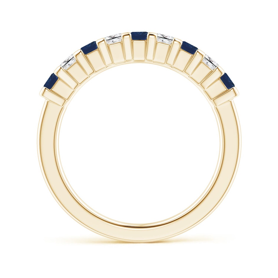 2.6mm AA Blue Sapphire and Diamond Semi Eternity Classic Wedding Ring in Yellow Gold side 199