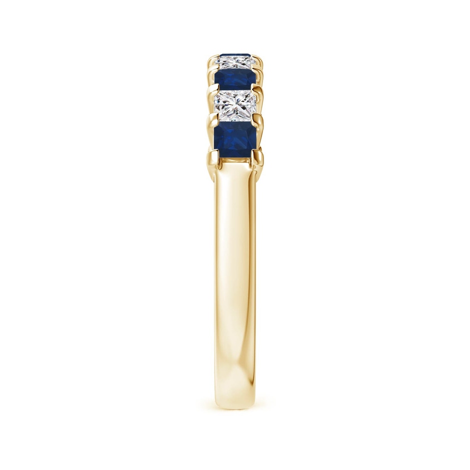 2.6mm AA Blue Sapphire and Diamond Semi Eternity Classic Wedding Ring in Yellow Gold side 299