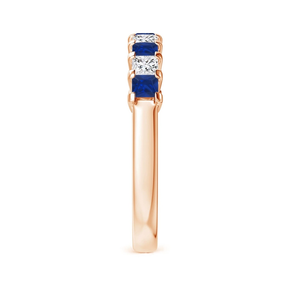 2.6mm AAA Blue Sapphire and Diamond Semi Eternity Classic Wedding Ring in Rose Gold side 299